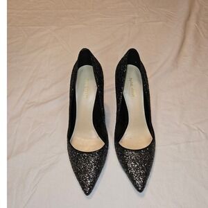 Nine West Tatiana‎ Black Glitter Pointed Toe Pumps Stiletto Heels Womens 9.5M